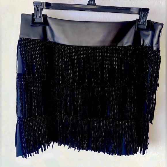 Dresses & Skirts - Black Sparkle Fringe Skirt